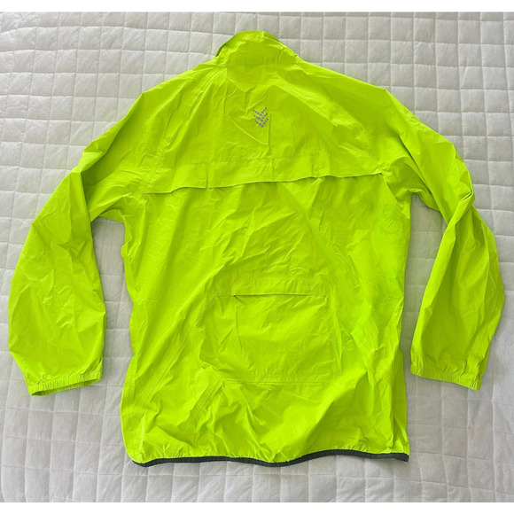 LITTLE DONKEY ANDY Womens Jacket XL Neon Yellow Windbreaker Run Cycle Packable - Picture 3 of 8